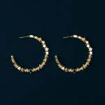 Wholesale gold star beaded open hoop earrings diameter