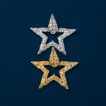 Wholesale metal crinkled textured star earrings