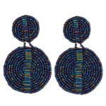 Wholesale seed beaded felt disc drop earrings