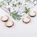 Wholesale cowhide leopard print hoop earrings wire wrapped details diameter cm