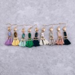 Wholesale semi precious tassel drop earrings