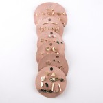 Wholesale eight pairs gold geometric boho stud earrings natural stone details cm