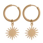 Wholesale gold starburst huggie hoop earrings