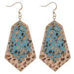 Wholesale faux leather animal print abstract earrings