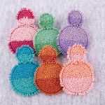 Wholesale two seed beaded felt disc earrings diameter