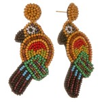 Wholesale seed beaded felt parrot earrings