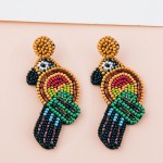 Wholesale seed beaded felt parrot earrings