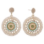 Wholesale seed beaded woven bohemian earrings glass bead details diameter