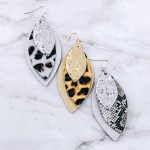 Wholesale glittery leopard print felt drop earrings