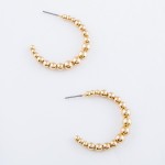 Wholesale metal Ball Beaded Open Hoop Earrings diameter