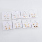 Wholesale dainty Gold Cubic Zirconia garden stud earring set pairs set Hearts Bu