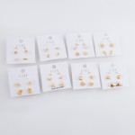 Wholesale dainty Gold Cubic Zirconia garden stud earring set pairs set Hearts Bu