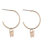 Wholesale butterfly dangle hoop earrings L hoop diameter