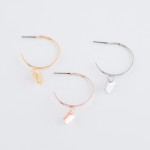 Wholesale butterfly dangle hoop earrings L hoop diameter