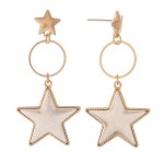 Wholesale two Star Drop Earrings Star Stud Post L
