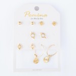 Wholesale simple Boho Stud Earring Set Star Burst Hoop Earrings pair per set stu