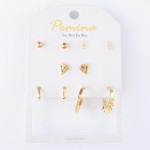 Wholesale simple Boho Stud Hoop Earring Set pair per set pair studs hoop pair mm