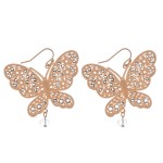Wholesale gold filigree butterfly drop earrings beaded accents