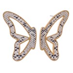 Wholesale snakeskin faux leather encased butterfly match drop earrings Stud post