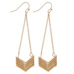 Wholesale gold Chevron Chain Link Drop Earrings L