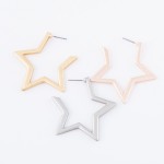 Wholesale sleek star metal hoop earrings L