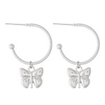 Wholesale small Hoop Earrings Removable Butterfly Charm diameter