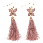 Wholesale tassel earrings jeweled butterfly accent L