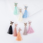 Wholesale tassel earrings jeweled butterfly accent L