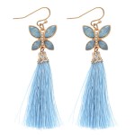 Wholesale tassel earrings jeweled butterfly accent L