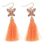 Wholesale tassel earrings jeweled butterfly accent L