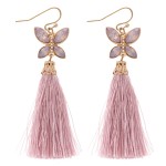 Wholesale tassel earrings jeweled butterfly accent L