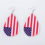 Wholesale american Flag Faux Leather Teardrop Earrings L