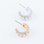 Wholesale short Rhinestone Pearl Beaded Hoop Earrings diameter