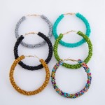 Wholesale seed Beaded Statement Hoop Earrings diameter