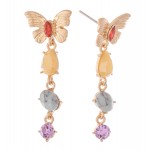 Semi Precious Rhinestone Butterfly Drop Earrings. 

- Approximately 1.5" L