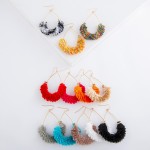 Textured fringe tassel teardrop earrings.

- Approximately 2.5" L