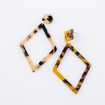 Wholesale tortoise Shell Rhombus Cut Statement Earrings L