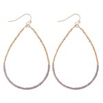 Long Dainty Beaded Teardrop Earrings.

- Approximately 2.75" L