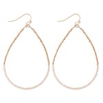 Long Dainty Beaded Teardrop Earrings.

- Approximately 2.75" L