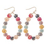 Wholesale beaded Flower Teardrop Earrings L