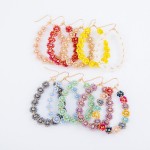 Wholesale beaded Flower Teardrop Earrings L