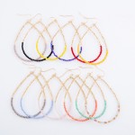 Long Dainty Beaded Teardrop Earrings.

- Approximately 2.75" L