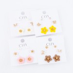Wholesale flower Pearl Stud Earring Set Pair Per Set mm mm