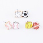 Wholesale crystal Baseball Stud Earrings mm