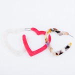 Wholesale resin Heart Hoop Earrings