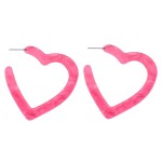 Wholesale resin Heart Hoop Earrings