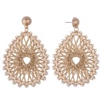 Wholesale thread Woven Teardrop Earrings Beaded Trim Metallic Accents L