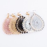 Wholesale thread Woven Teardrop Earrings Beaded Trim Metallic Accents L