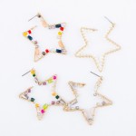 Wholesale wire Wrapped Multi Beaded Star Hoop Earrings