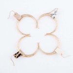 Wholesale hammered Crescent Drop Earrings Gold Animal Print Cuff Detail L Diamet